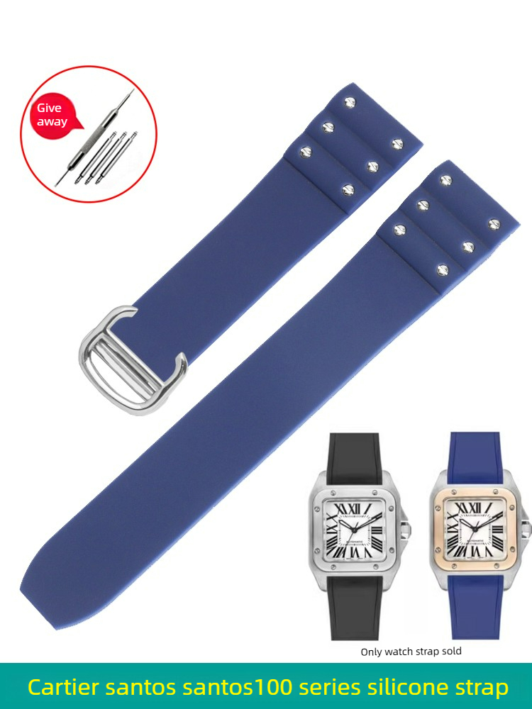 Cartier Watch Santos - Bracelet de montre en caoutchouc silicone