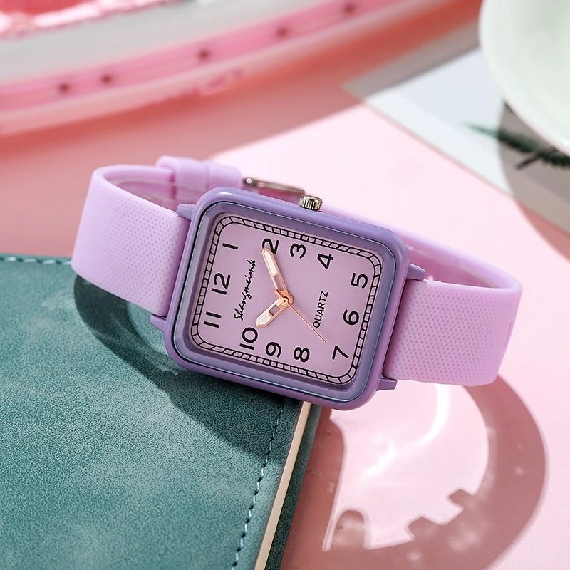 Mode cadran rectangulaire dame - Silicone Band Women avis et prix
