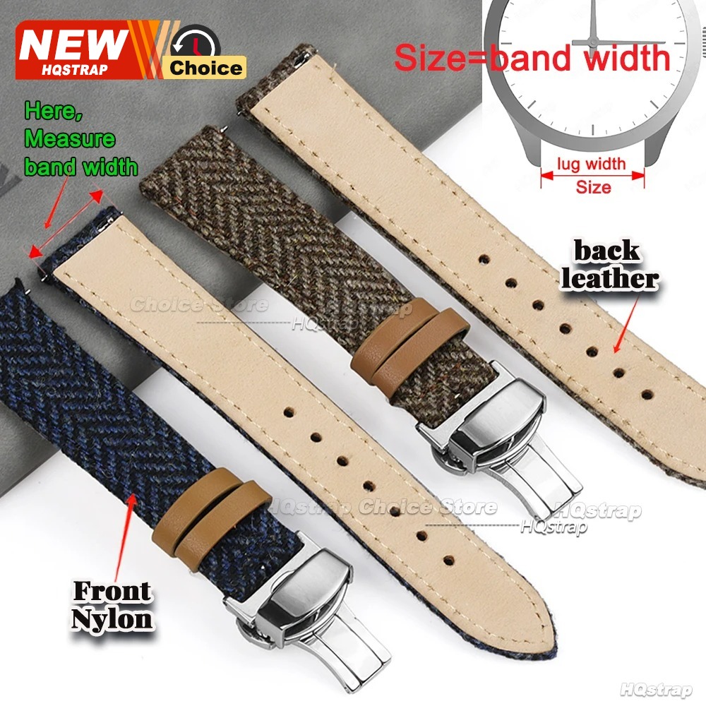 Bracelet en nylon tweed avec f - Butterfly Clasp Deployant avis et prix