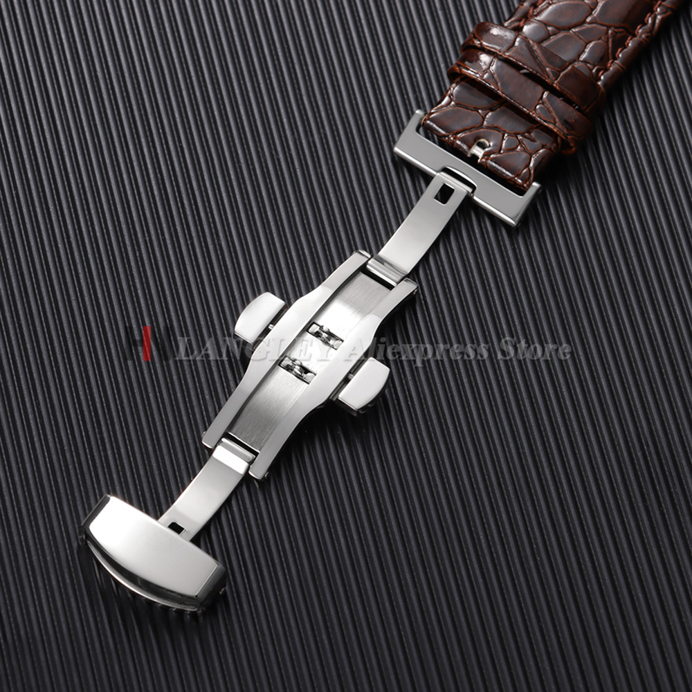 Bracelet de montre en cuir à m - Butterfly Clasp Deployant avis et prix
